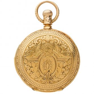 German quarter repeating keyless hunting cased lever watch Circa 1889