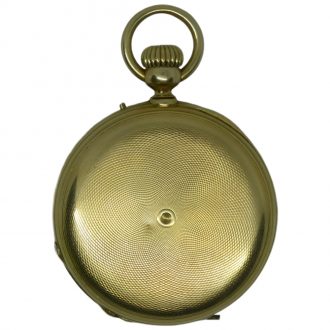 French 18 carat guilloché gold hunting cased lever watch Circa 1835