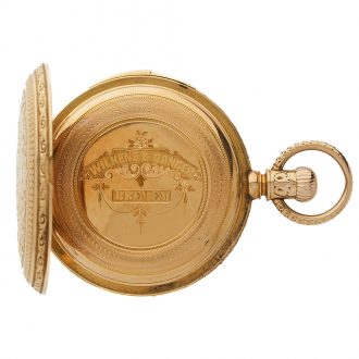 German quarter repeating keyless hunting cased lever watch Circa 1889