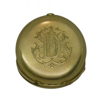French 18 carat guilloché gold hunting cased lever watch Circa 1835