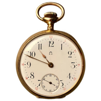 Swiss 18K yellow gold open faced pocket watch Circa 1915