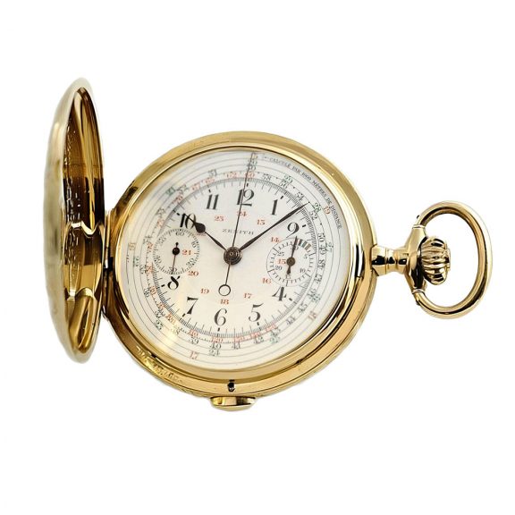 Swiss gold chronograph and tachometer watch Circa 1917