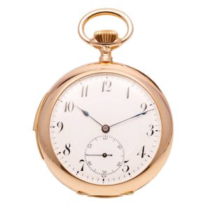 Swiss 18 carat pink gold quarter repeating lever watch Circa 1910