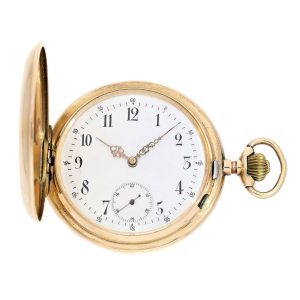 Swiss gold lever hunting cased pocket watch Circa 1900
