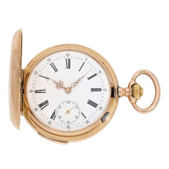 Swiss gold quarter repeating hunting cased watch Circa 1900