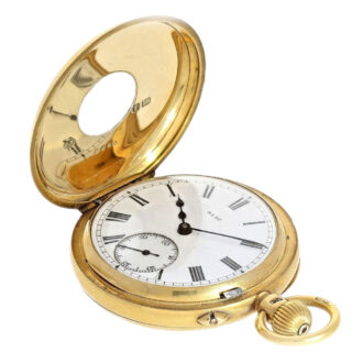 English gold half hunting cased pocket watch Circa 1900 English gold half hunting cased pocket watch Circa 1900