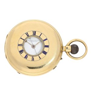 English gold half hunting cased pocket watch Circa 1872