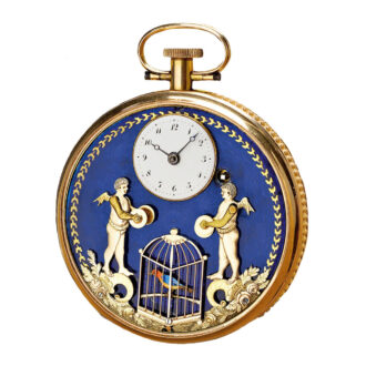 Impressive Swiss gold and enamel cylinder watch Circa 1800