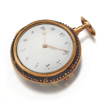 English verge in underpainted horn gilt pair cases Circa 1790
