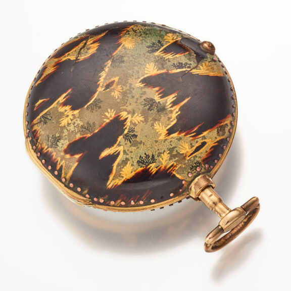 English verge in underpainted horn gilt pair cases Circa 1790 English verge in underpainted horn gilt pair cases Circa 1790