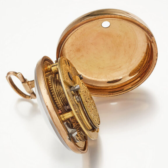 English verge in underpainted horn gilt pair cases Circa 1790 English verge in underpainted horn gilt pair cases Circa 1790