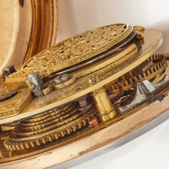 English verge in underpainted horn gilt pair cases Circa 1790