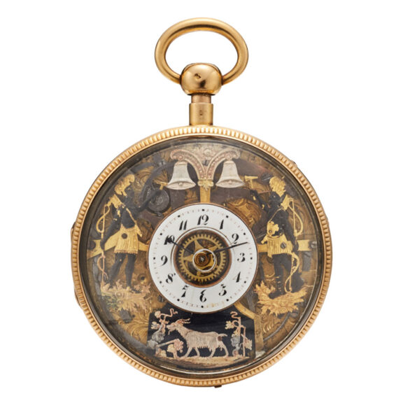 Swiss gold watch with striking jacks and automaton Circa 1805