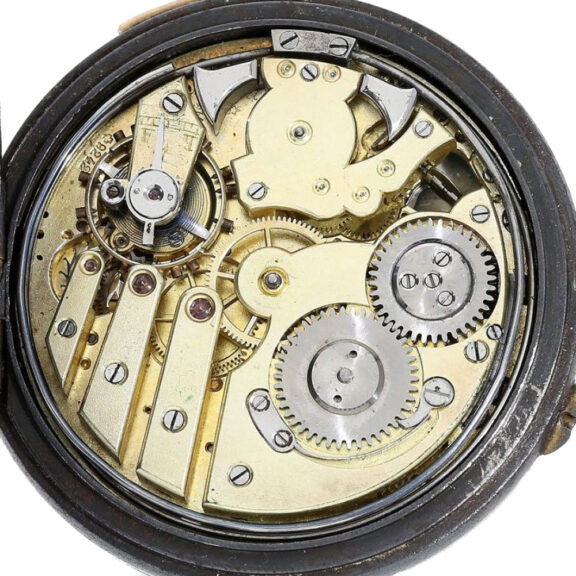 Swiss iron minute repeating lever with watch chain Circa 1900 Swiss iron minute repeating lever with watch chain Circa 1900