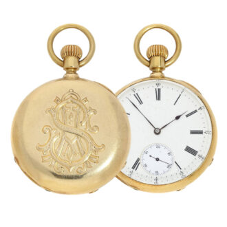 Swiss gold open faced lever pocket watch Circa 1878