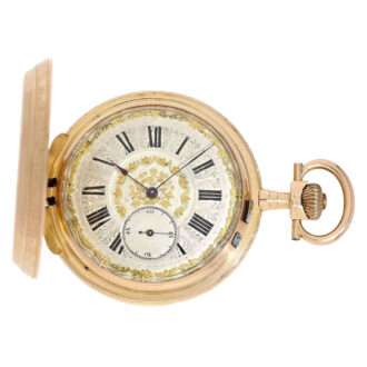 Swiss gold lever watch with Louis XV case Circa 1880