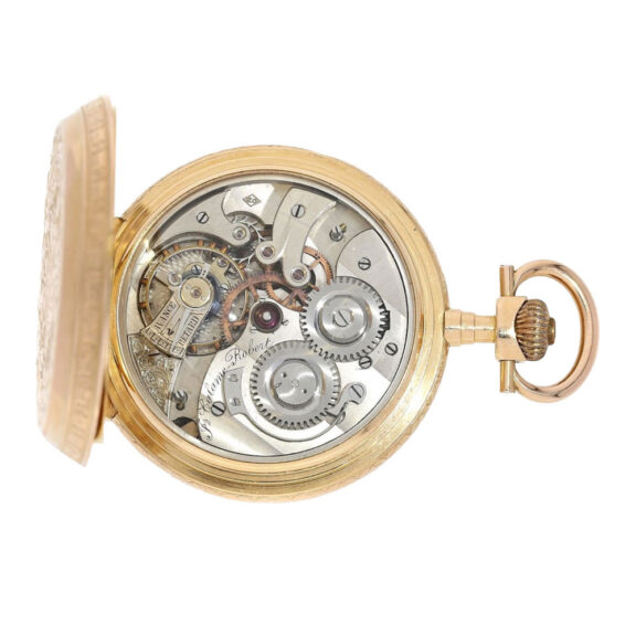 Swiss gold lever watch with Louis XV case Circa 1880 Swiss gold lever watch with Louis XV case Circa 1880