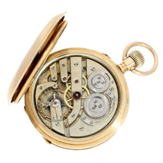 Swiss gold hunting cased lever pocket watch Circa 1890 Swiss gold hunting cased lever pocket watch Circa 1890