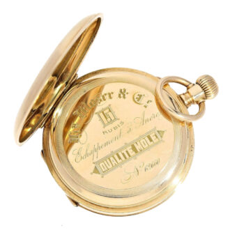 Swiss gold hunting cased lever pocket watch Circa 1890 Swiss gold hunting cased lever pocket watch Circa 1890