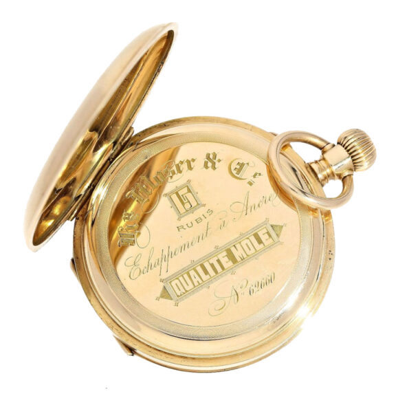 Swiss gold hunting cased lever pocket watch Circa 1890 Swiss gold hunting cased lever pocket watch Circa 1890