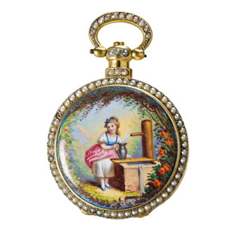 Attractive Swiss gold watch for the chinese market Circa 1830