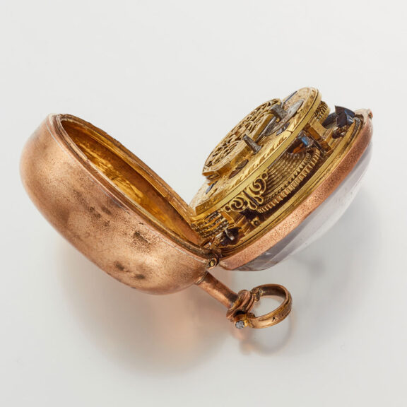 An English verge watch in gilt repousse pair cases Circa 1760 An English verge watch in gilt repousse pair cases Circa 1760