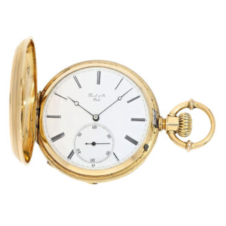 Swiss 18k gold hunting cased pocket watch Circa 1870