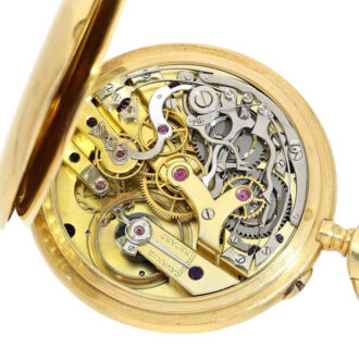 Swiss gold open faced chronograph pocket watch Circa 1900