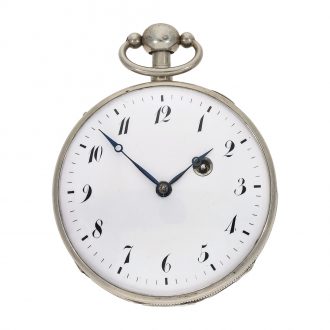 Silver open faced repeating verge pocket watch Circa 1800