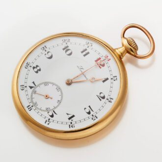 A Gold Swiss keyless lever watch by Longines Circa 1920