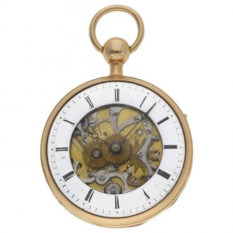 Small French quarter repeater with skeletonized dial Circa 1830