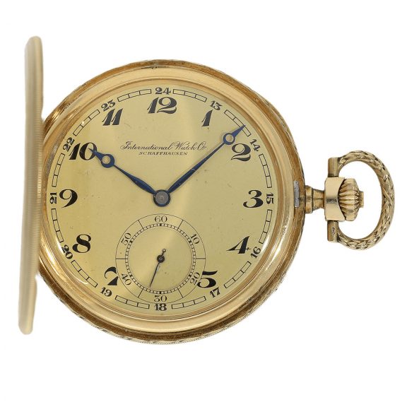 Swiss 14K gold keyless Art Deco lever pocket watch Circa 1925