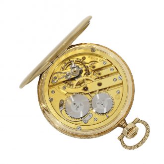Swiss 14K gold keyless Art Deco lever pocket watch Circa 1925