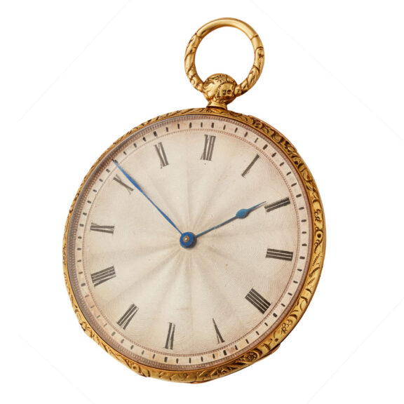 French watch with unusual engine turned silver dial Circa 1840
