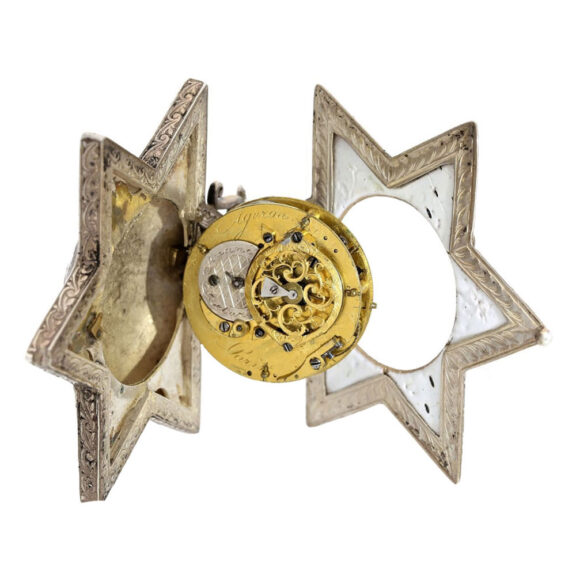 French silver form watch so called "Star of David" Circa 1820 French silver form watch so called "Star of David" Circa 1820
