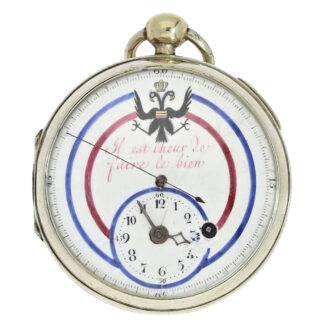 Unusual French nickel open faced pocket watch Circa 1800