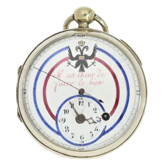 Unusual French nickel open faced pocket watch Circa 1800