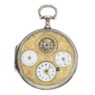 French silver verge pocket watch with calender Circa 1790 French silver verge pocket watch with calender Circa 1790