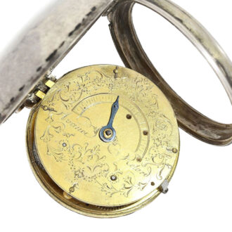 French silver verge pocket watch with calender Circa 1790 French silver verge pocket watch with calender Circa 1790