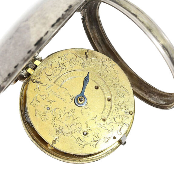French silver verge pocket watch with calender Circa 1790 French silver verge pocket watch with calender Circa 1790