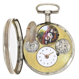 French silver verge watch with hidden erotic scene Circa 1790
