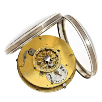 French silver verge watch with hidden erotic scene Circa 1790