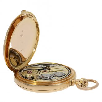 Swiss fine gold hunting cased repeating pocket watch Circa 1880