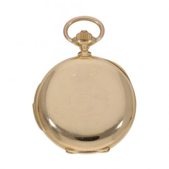 Swiss fine gold hunting cased repeating pocket watch Circa 1880