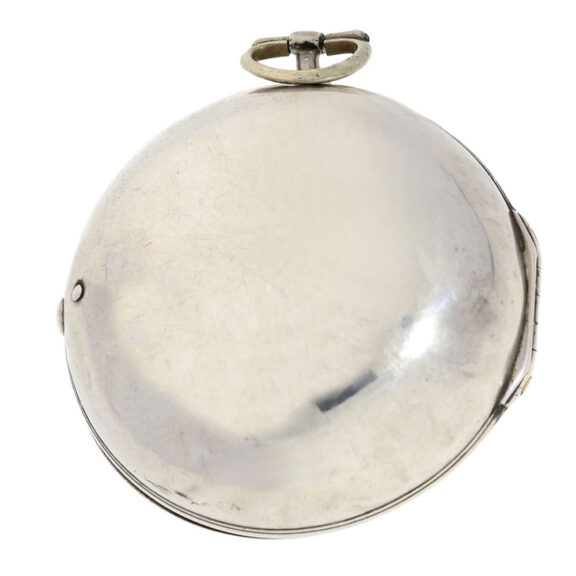 English silver pair cased watch with mock pendulum Circa 1700 English silver pair cased watch with mock pendulum Circa 1700