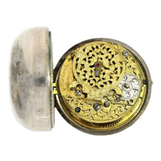 English silver verge with champlevé silver dial Circa 1700