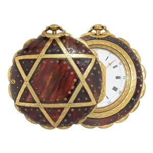 English gilt/tortoiseshell triple cased coach watch Circa 1800