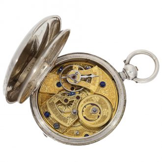 Swiss silver duplex made for the Chinese market Circa 1860 Swiss silver duplex made for the Chinese market Circa 1860