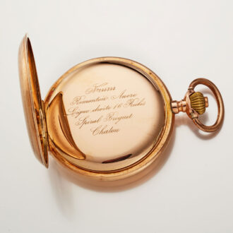 A Swiss lever in an engine turned gold case Circa 1900