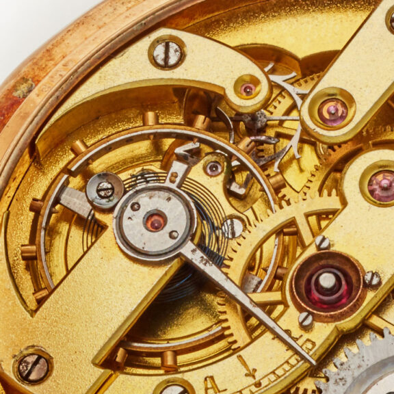 A Swiss lever in an engine turned gold case Circa 1900 A Swiss lever in an engine turned gold case Circa 1900